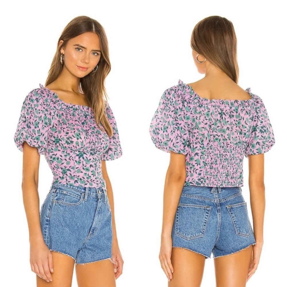 Banjanan Floral Puff Sleeve Top -‎ Size Small